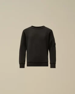 Clothing 2-3<C.P. Company U16 Diagonal Fleece Lens Crew Neck Sweatshirt Black
