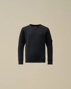 Clothing 2-3<C.P. Company U16 Diagonal Fleece Lens Crew Neck Sweatshirt Total Eclipse – Blue