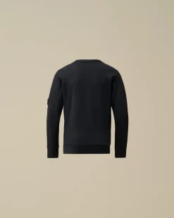 Clothing 2-3<C.P. Company U16 Diagonal Fleece Lens Crew Neck Sweatshirt Total Eclipse – Blue