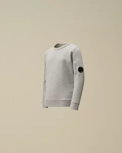 Clothing 2-3<C.P. Company U16 Diagonal Fleece Lens Crew Neck Sweatshirt Grey Melange