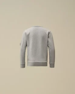 Clothing 2-3<C.P. Company U16 Diagonal Fleece Lens Crew Neck Sweatshirt Grey Melange