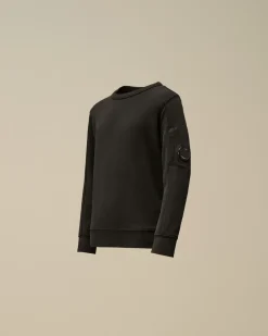 Clothing 4-8<C.P. Company U16 Diagonal Fleece Lens Crew Neck Sweatshirt Black