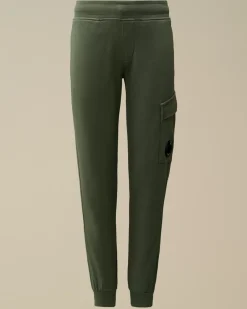 Clothing 10-14<C.P. Company U16 Diagonal Fleece Lens Sweatpants Artichoke Green
