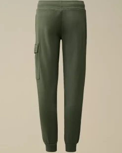 Clothing 10-14<C.P. Company U16 Diagonal Fleece Lens Sweatpants Artichoke Green