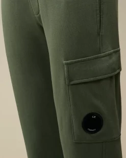 Clothing 10-14<C.P. Company U16 Diagonal Fleece Lens Sweatpants Artichoke Green