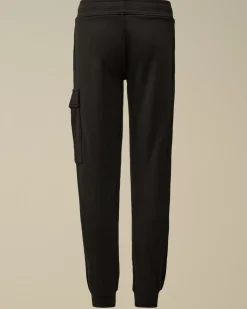 Clothing 10-14<C.P. Company U16 Diagonal Fleece Lens Sweatpants Black