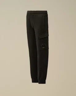 Clothing 2-3<C.P. Company U16 Diagonal Fleece Lens Sweatpants Black