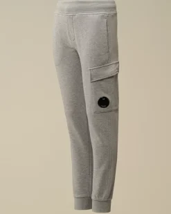 Clothing 10-14<C.P. Company U16 Diagonal Fleece Lens Sweatpants Grey Melange
