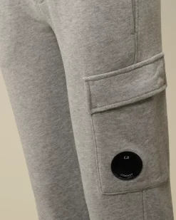 Clothing 10-14<C.P. Company U16 Diagonal Fleece Lens Sweatpants Grey Melange