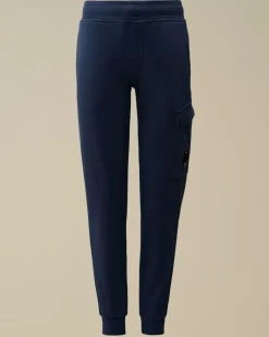 Clothing 10-14<C.P. Company U16 Diagonal Fleece Lens Sweatpants Estate Blue