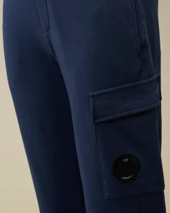 Clothing 10-14<C.P. Company U16 Diagonal Fleece Lens Sweatpants Estate Blue