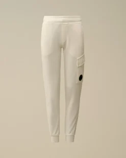 Clothing 4-8<C.P. Company U16 Diagonal Fleece Lens Sweatpants Gauze White
