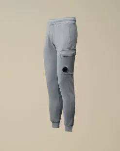 Clothing 10-14<C.P. Company U16 Diagonal Fleece Lens Sweatpants Flint Stone – Blue