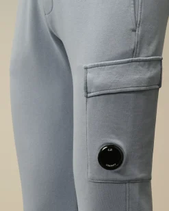 Clothing 10-14<C.P. Company U16 Diagonal Fleece Lens Sweatpants Flint Stone – Blue