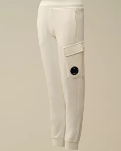 Clothing 10-14<C.P. Company U16 Diagonal Fleece Lens Sweatpants Gauze White
