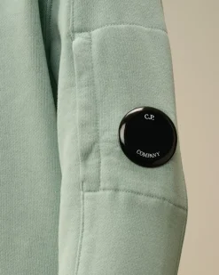 Clothing 2-3<C.P. Company U16 Diagonal Fleece Logo Crew Neck Sweatshirt Chinois Green