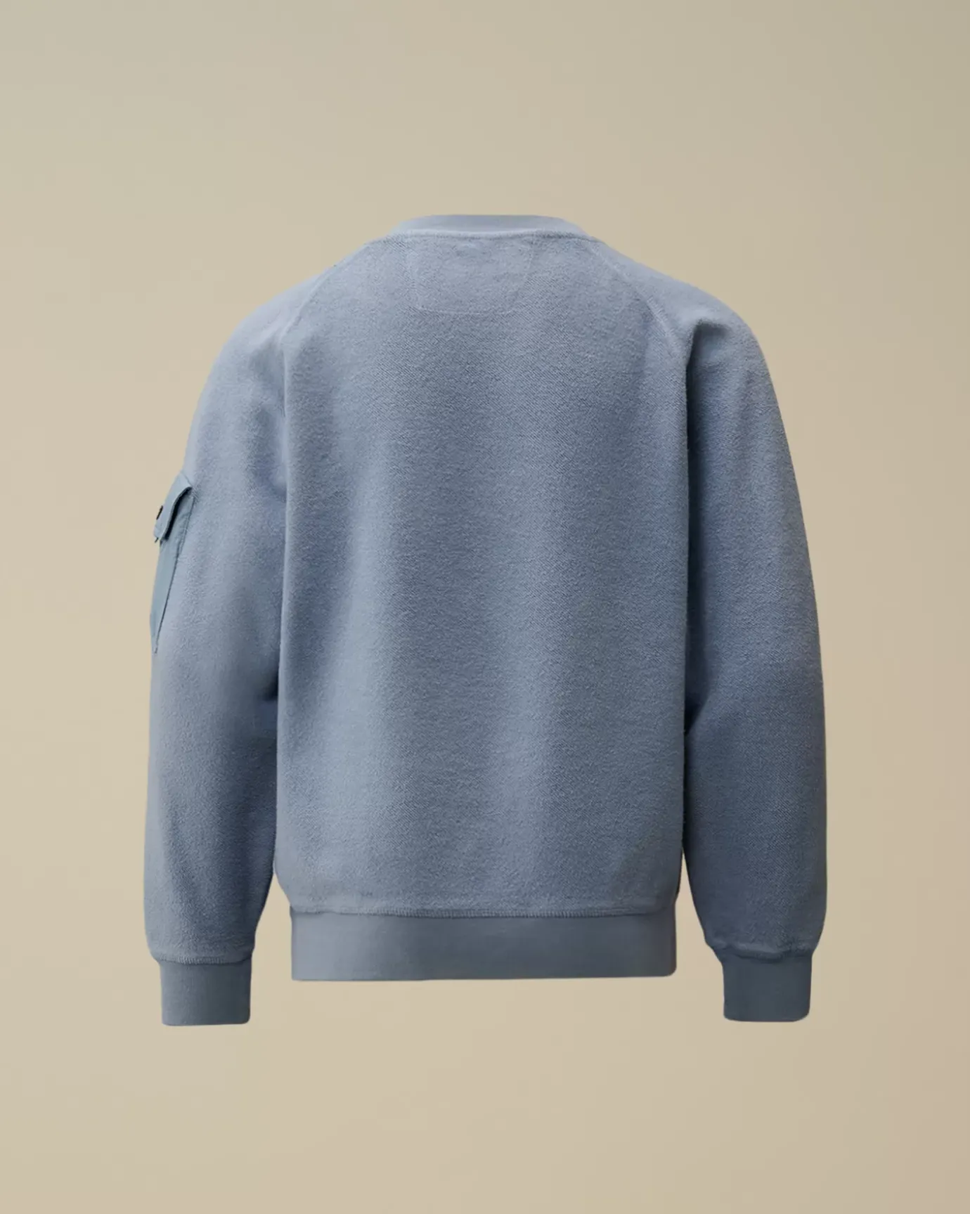 Clothing 10-14<C.P. Company U16 Diagonal Fleece Mixed Boxy Crew Neck Sweatshirt Flint Stone – Blue