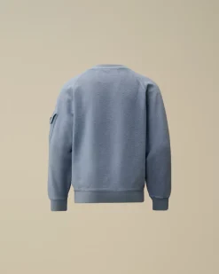 Clothing 4-8<C.P. Company U16 Diagonal Fleece Mixed Boxy Crew Neck Sweatshirt Flint Stone – Blue