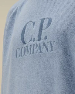 Clothing 4-8<C.P. Company U16 Diagonal Fleece Mixed Boxy Crew Neck Sweatshirt Flint Stone – Blue