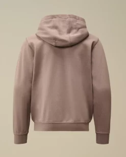 Clothing 10-14<C.P. Company U16 Diagonal Fleece Zipped Hooded Sweatshirt Purple Dove