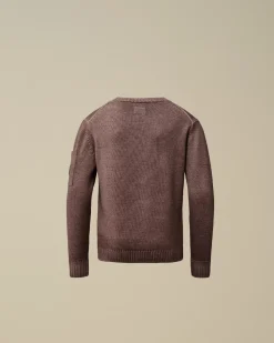 Clothing 4-8<C.P. Company U16 Fast Dyed Merino Wool 7 Gauge Crew Neck Knit Purple Dove