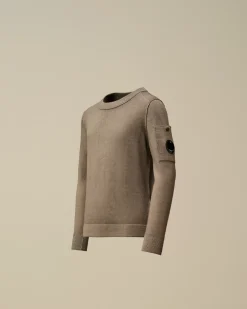 Clothing 4-8<C.P. Company U16 Fast Dyed Merino Wool 12 Gauge Crew Neck Knit Walnut – Beige