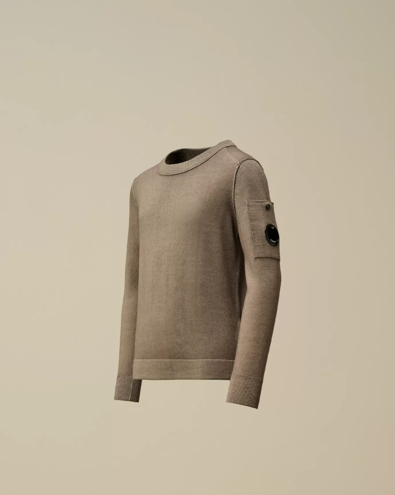 Clothing 4-8<C.P. Company U16 Fast Dyed Merino Wool 12 Gauge Crew Neck Knit Walnut – Beige