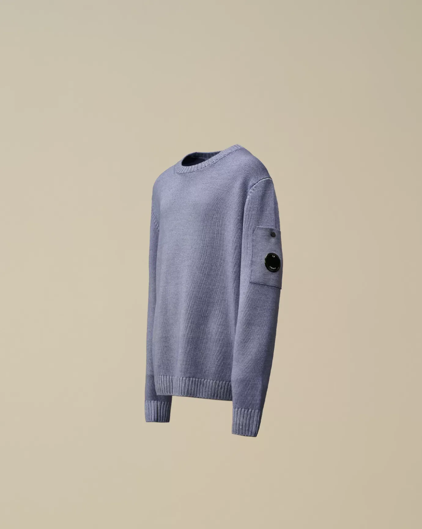 Clothing 4-8<C.P. Company U16 Fast Dyed Merino Wool 7 Gauge Crew Neck Knit Flint Stone – Blue