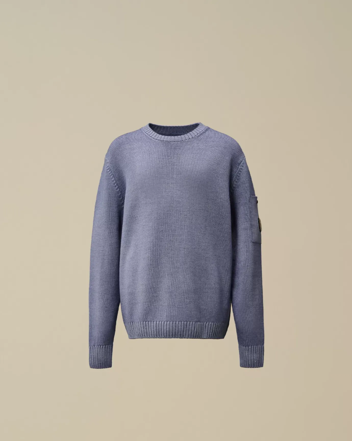 Clothing 4-8<C.P. Company U16 Fast Dyed Merino Wool 7 Gauge Crew Neck Knit Flint Stone – Blue