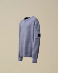 Clothing 10-14<C.P. Company U16 Fast Dyed Merino Wool 7 Gauge Crew Neck Knit Flint Stone – Blue