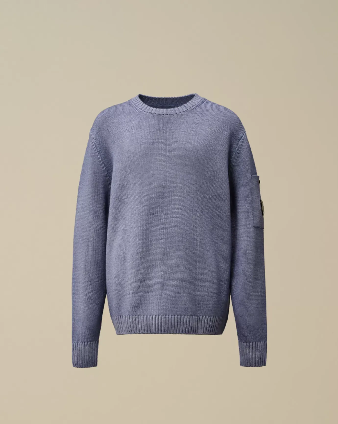 Clothing 10-14<C.P. Company U16 Fast Dyed Merino Wool 7 Gauge Crew Neck Knit Flint Stone – Blue