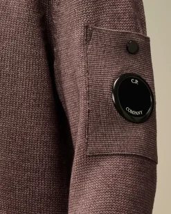 Clothing 10-14<C.P. Company U16 Fast Dyed Merino Wool 7 Gauge Crew Neck Knit Purple Dove