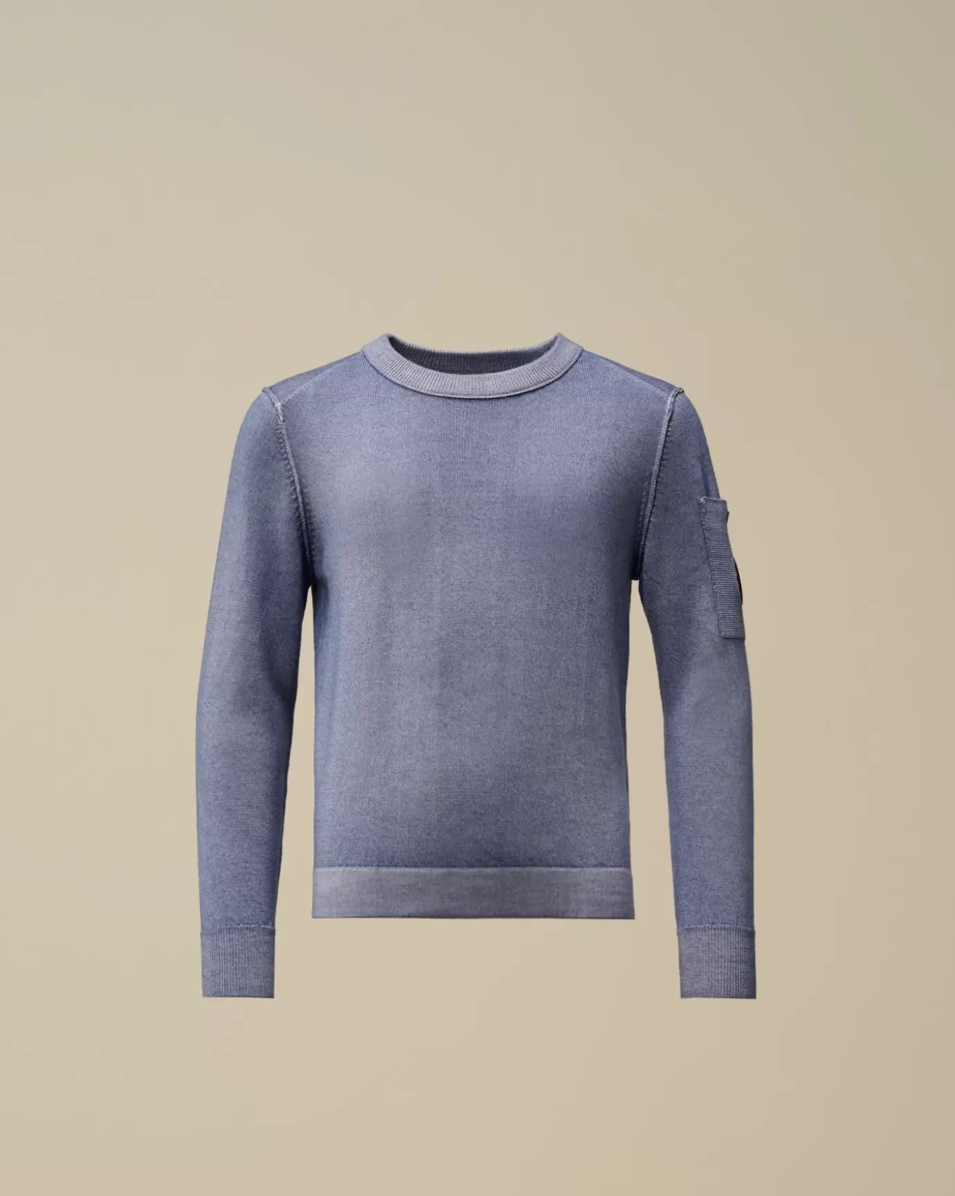 Clothing 4-8<C.P. Company U16 Fast Dyed Merino Wool 12 Gauge Crew Neck Knit Flint Stone – Blue