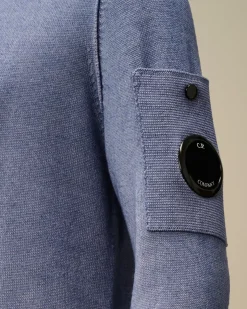 Clothing 4-8<C.P. Company U16 Fast Dyed Merino Wool 12 Gauge Crew Neck Knit Flint Stone – Blue