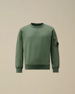 Clothing 4-8<C.P. Company U16 Light Fleece Crew Neck Sweatshirt Artichoke Green
