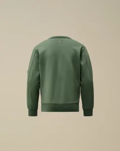 Clothing 4-8<C.P. Company U16 Light Fleece Crew Neck Sweatshirt Artichoke Green