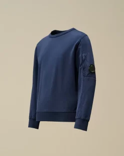 Clothing 10-14<C.P. Company U16 Light Fleece Crew Neck Sweatshirt Estate Blue
