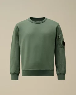 Clothing 10-14<C.P. Company U16 Light Fleece Crew Neck Sweatshirt Artichoke Green