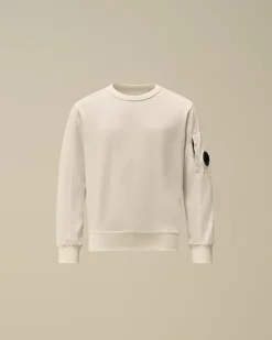 Clothing 4-8<C.P. Company U16 Light Fleece Crew Neck Sweatshirt Gauze White
