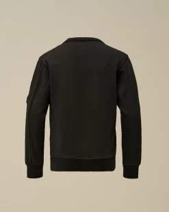 Clothing 10-14<C.P. Company U16 Light Fleece Crew Neck Sweatshirt Black