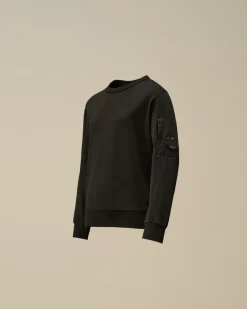 Clothing 4-8<C.P. Company U16 Light Fleece Crew Neck Sweatshirt Black