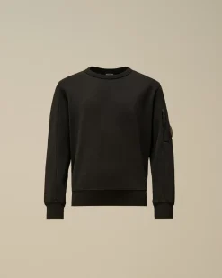 Clothing 4-8<C.P. Company U16 Light Fleece Crew Neck Sweatshirt Black