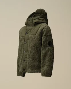 Clothing 10-14<C.P. Company U16 Polar Shell Buttoned Hooded Jacket Grape Leaf – Green