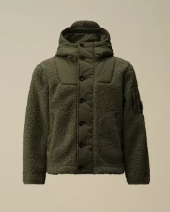 Clothing 10-14<C.P. Company U16 Polar Shell Buttoned Hooded Jacket Grape Leaf – Green