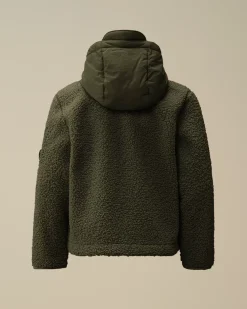 Clothing 10-14<C.P. Company U16 Polar Shell Buttoned Hooded Jacket Grape Leaf – Green