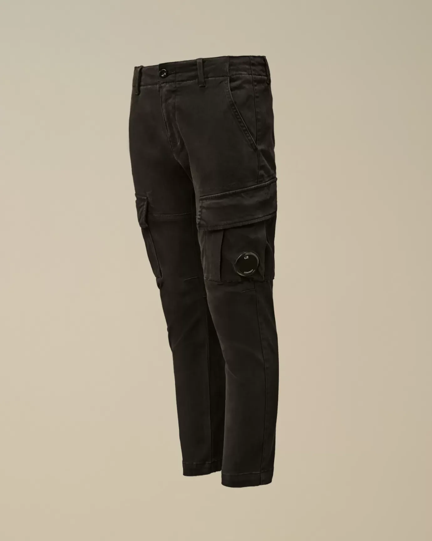Clothing 4-8<C.P. Company U16 Stretch Sateen Lens Cargo Pants Black