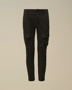 Clothing 4-8<C.P. Company U16 Stretch Sateen Lens Cargo Pants Black