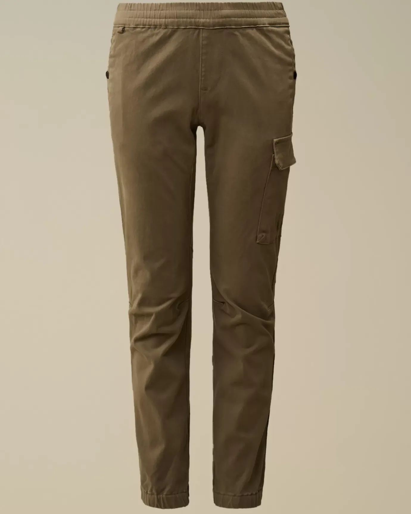 Clothing 10-14<C.P. Company U16 Stretch Sateen Logo Pants Walnut – Beige