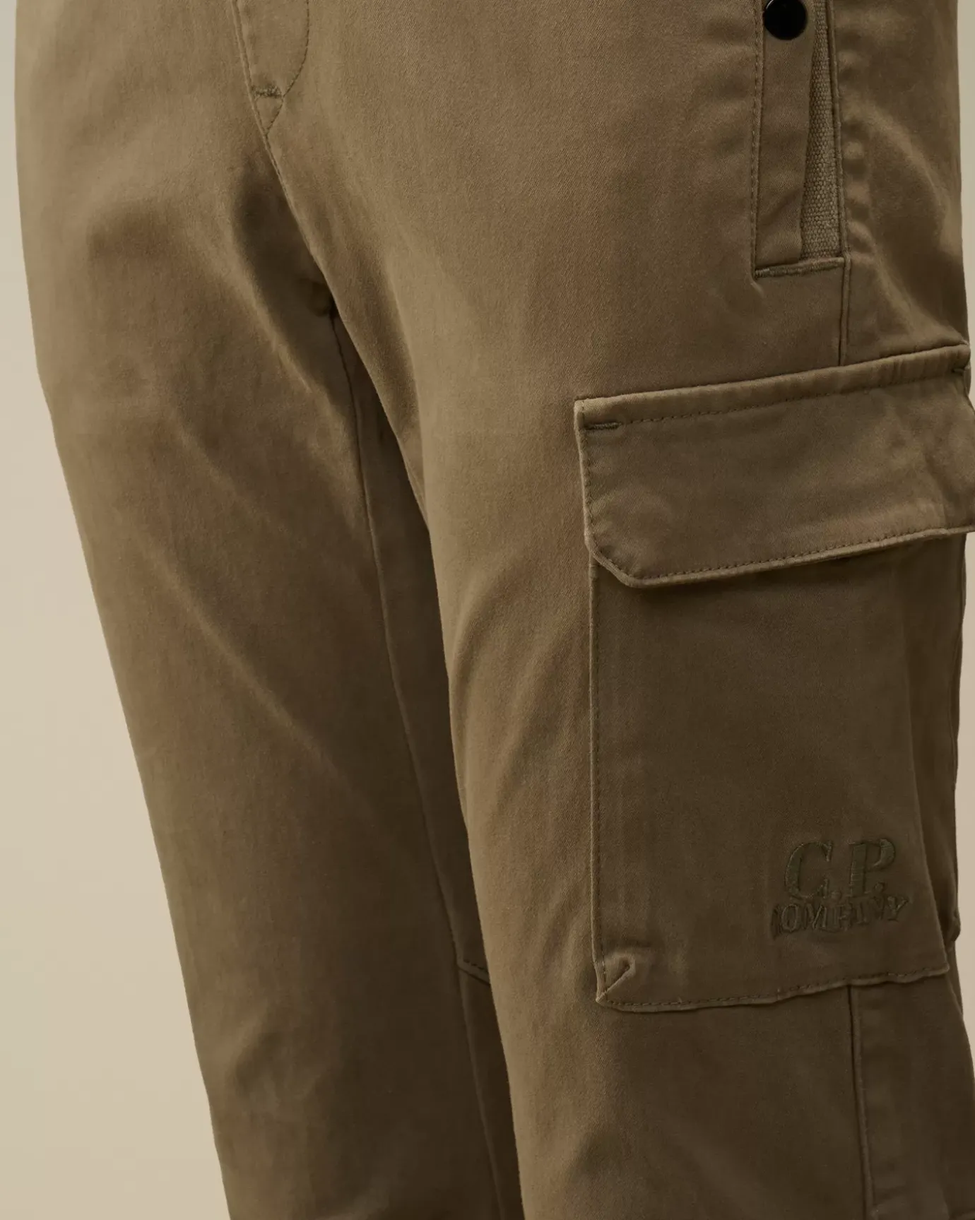 Clothing 10-14<C.P. Company U16 Stretch Sateen Logo Pants Walnut – Beige