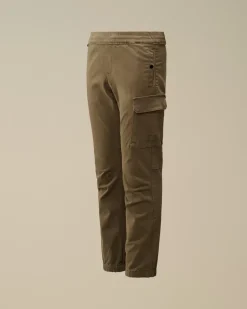 Clothing 4-8<C.P. Company U16 Stretch Sateen Logo Pants Walnut – Beige